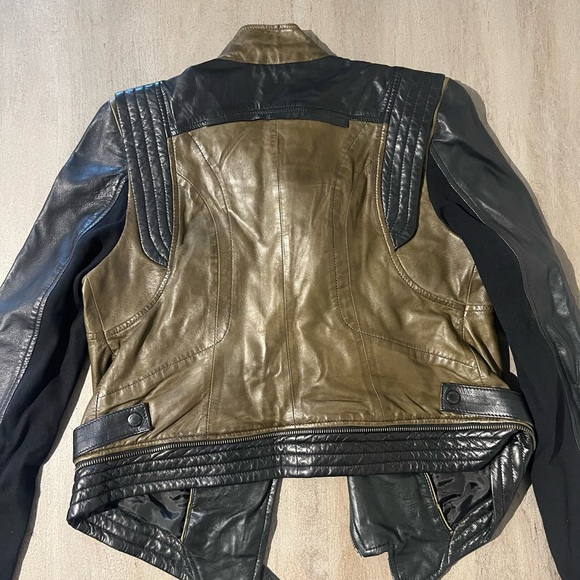 Black and Brown Faux Leather Jacket (BRAND NEW) - Picture 2 of 4